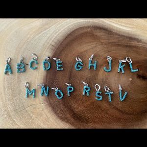 Turquoise initial necklace